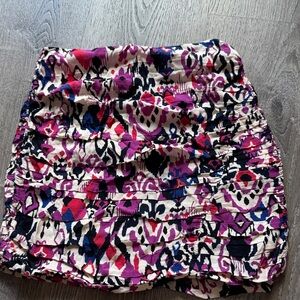 Zara Pink and Purple Patterned Mini Skirt